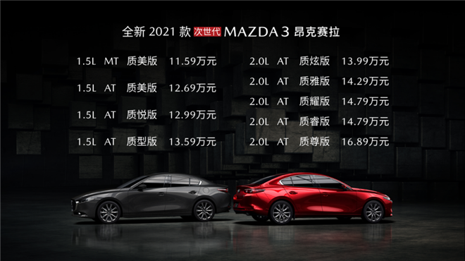 2021款MAZDA3昂克赛拉上市，这样选最划算！