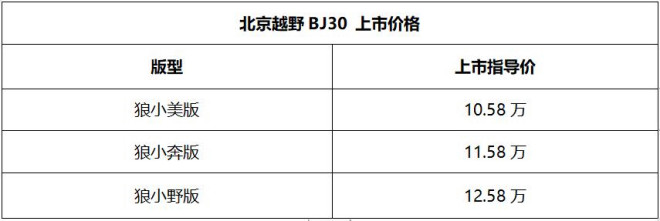 北京越野家族又添新兵 BJ30正式上市